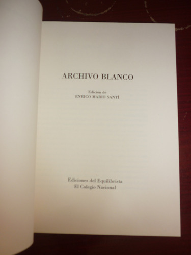 Blanco Y Archivo Blanco/ Octavio Paz, Original (Usado)