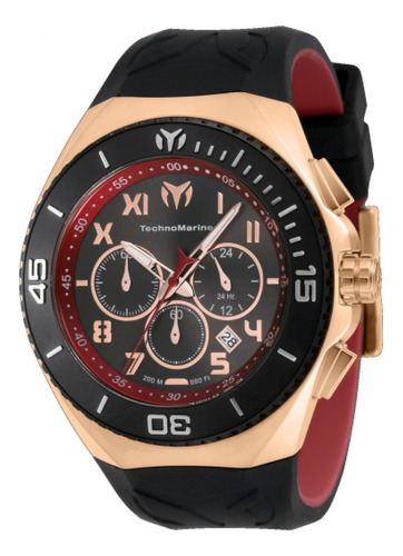 Reloj Technomarine Tm-221046 Negro Rojo Hombres Color de la correa Acero, Negro,