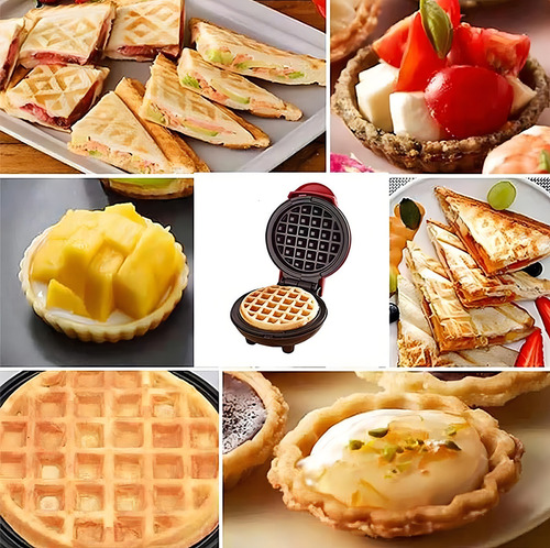 Mini Wafflera Electrica Anthiaderente Portatil Cocina Facil