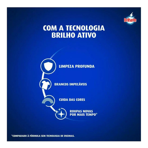 Brilhante Sabão Em Pó Limpeza Total Roupas Brancas E Colorid