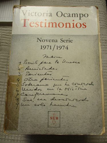 Victoria Ocampo - Testimonios : Novena Serie 1971/1974