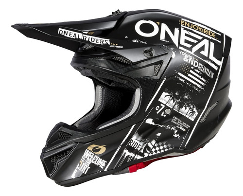 Casco Para Moto O'neal 5 Srs Helme Color Negro Talla  Xl