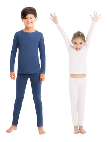 8266 Pijama Termica Ilusion Niño Niña Azul Pantalon Blanco 