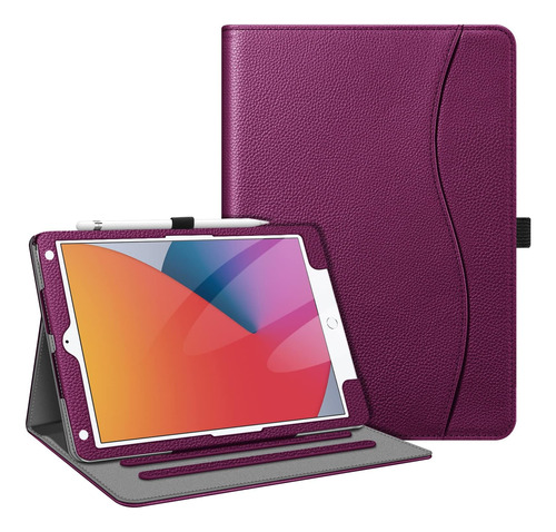 Funda iPad 10.2 Fintie 9th/8th/7th Gen D/cuero/púrpura