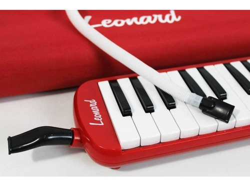 Melodica Escolar Leonard 32 Notas Con Funda Color Rojo