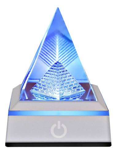 Bola Cristal Piramide 3d Luz Nocturna Led Base Lampara 6