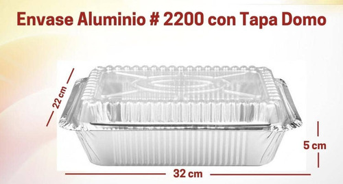 Bandejas Térmicas De Aluminio 2200 Con Tapas Transparentes 