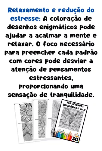 Kit 100 Desenhos Para Colorir Adulto em Folha A4 - 2 por Folha