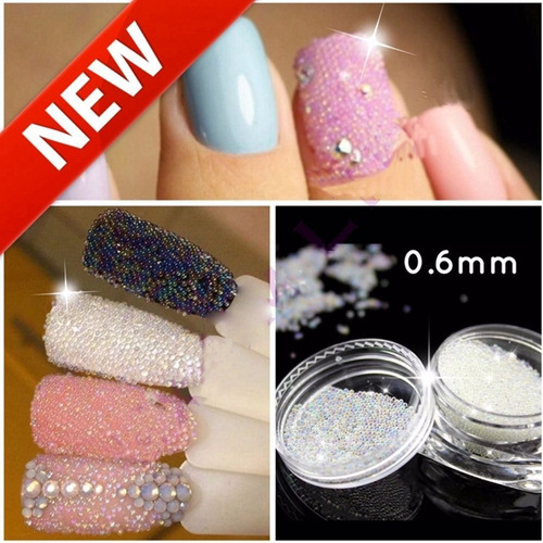 Cuentas 3d Micro Tiny Cristal Ab Caviar De Cristal Nails Art