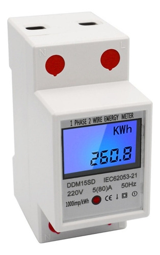 Medidor Electrónico Kwh Ddm1 Monitor De Consumo De Energía