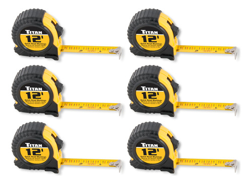 Cinta Métrica Titan 10912, 6 Piezas, 3,6 M, Con Marcas Fácil