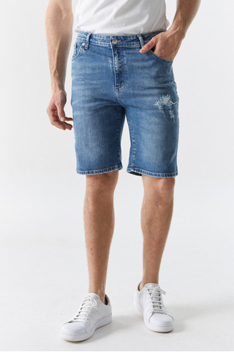 Bermuda De Jean Slim Fit Hombre Prototype Rio