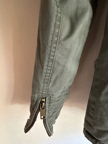 Campera C/capucha Verde Militar De Usa Talle S Forrada Piel (Usado)