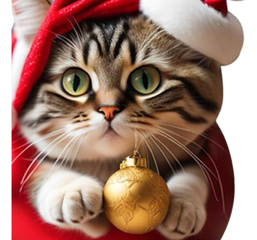 Decoración Navideña De Gatos, Figura De Gato, Estilo C