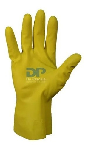 Imagen 3 de 9 de Guantes Trabajo Latex Domesticos Flocados Talle M X50 Pares