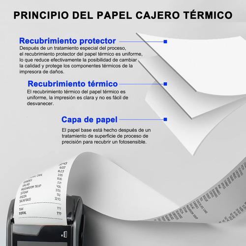 10 Rollos Papel Térmico 57x40mm Blanco Para Clip Total, Mercado Pago, Minipos, Point Smart, Sumup, Izettle, Netpay, Billpocket Y Más Alta Calidad Y Compatibilidad