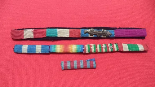 Imagem 1 de 3 de Medalha Militar Itália  - Ribbon Bars W W I E W W 2