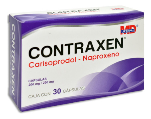 Carisoprodol Naproxeno 200 Mg 250 Mg Contraxen 30 Cápsulas