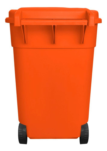 Bote De Basura 145l Con Tapa Y Ruedas En Colores Color Naranja