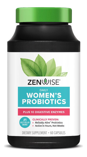 Zenwise Women's Probiotics Enzymes 60 Capsules Para Mujeres Sabor Sin Sabor