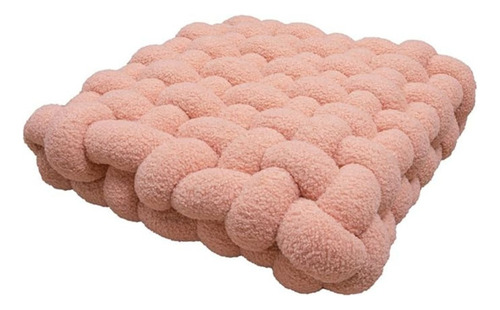Cojín Decorativo Trenzado Cojin Cuadrado Para Silla Sofa Rosa Claro Trenzado