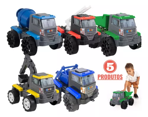 Kit 4 Caminhão Truck Construção 17 Cm Brinquedo Infantil