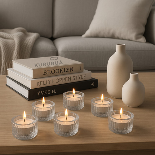 Castiçais Porta Velas Kit 12 Cristal Premium Redondo Luxo Marca Kururuá
