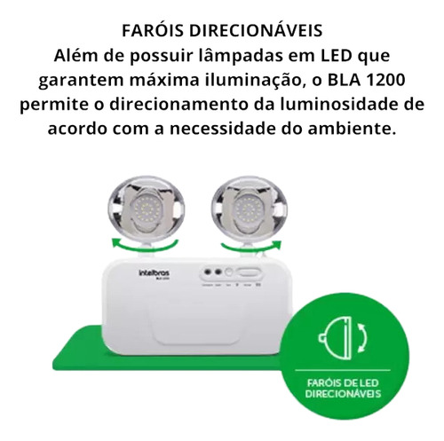 Par De Blocos De Iluminação De Emergência Intelbras Bla 1200 Cor Branco