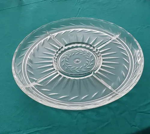 Bandeja En Cristal Tallado (Usado)