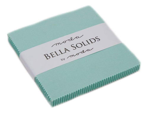 Moda Tela Aqua Bella Solids Charm Pack Fabrics; Cuadrado 102