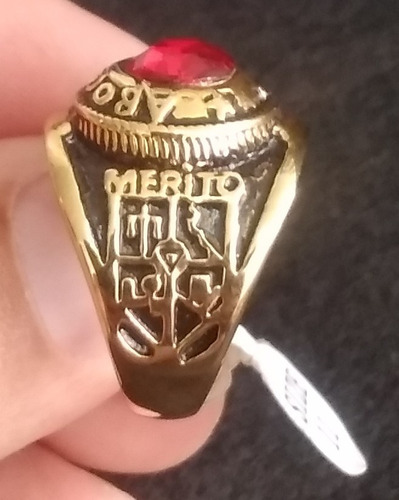 Anillo De Grado Abogado En Acero Dorado Talla 11 Nuevo.