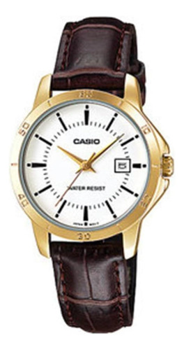 Casio Ltp-v004gl-7a Reloj Analógico Con Correa De Piel Autén