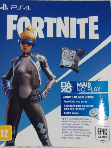 Voucher Fortnite Pacote Neo Versa + 500 Vbucks Ps4