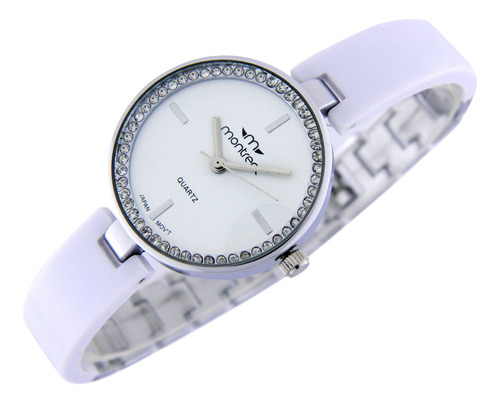 Reloj Montreal Mujer Ml914 Apliques Strass Abajo Del Cristal