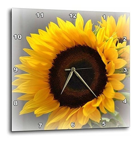 Reloj De Pared Girasol Amarillo, 3d, 15x15 