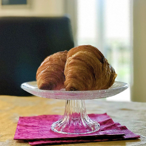 Imagen 5 de 7 de Plato Vidrio Con Pie Para Torta Masas Bandeja 29cm Grande