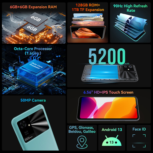 Smartphone Cubot Note 21, 6 Gb, 128 Gb, 5200 Mah, Android 13