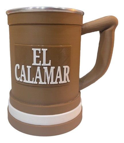 Jarra Vaso Chopp Aluminio Fernet Cerveza 600cc Platense 3d Marrón Oscuro