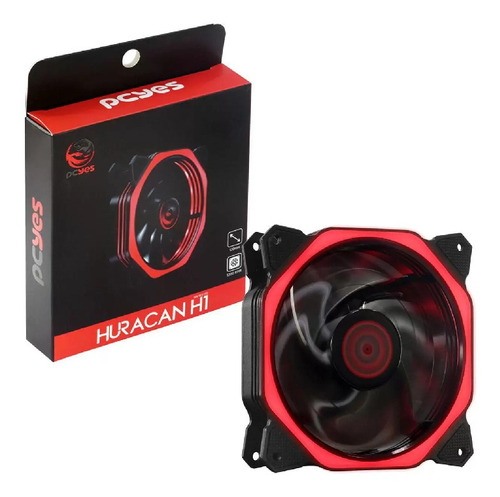 Fan Para Gabinete Huracan H1  Led Vermelho Pcyes - Ph1vm120