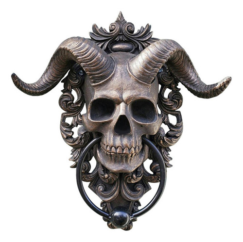 Li Aldaba De Puerta Con Cabeza De Esqueleto De Cabra,