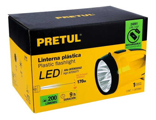 Linterna Led Recargable Alta Potencia 135m De Alcance Pretul