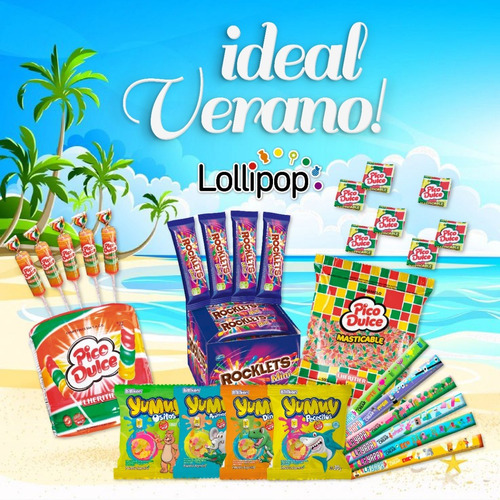Imagen 2 de 7 de 018-combo Golosinas Cumpleaños - Lollipop - 30 Chicos Verano