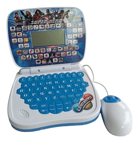 Computador Didáctico Mouse Infantil Español E Ingles Azul