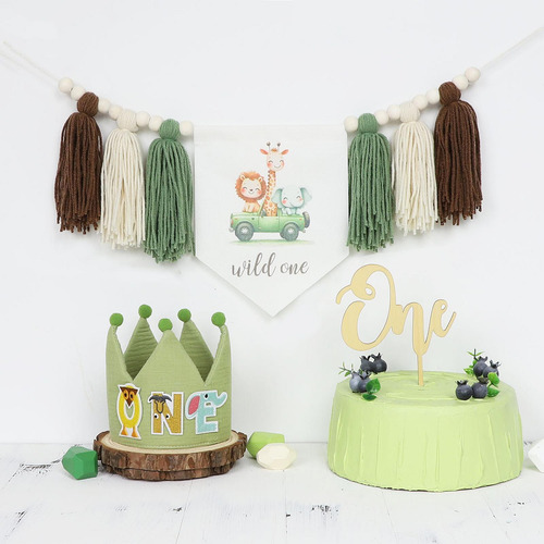Crown Hat First Birthday Con Sombrero De Dibujos Animados
