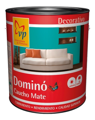 Pintura Galon Caucho Mate Domino Color Gris Concreto