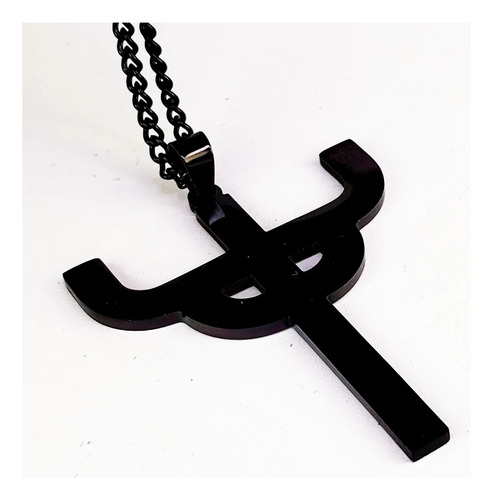 L Dije Cruz Sacerdote Judas Negro Acero Inoxidable Heavy