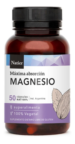 Magnesio Maxima Absorcion Natier Ansiedad Huesos 50cap