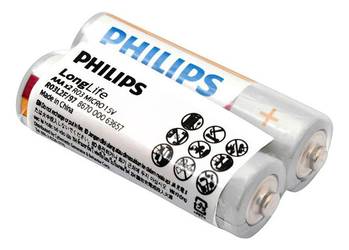 Philips Pila Cloruro Zinc Aaa Termosellado 2pcs