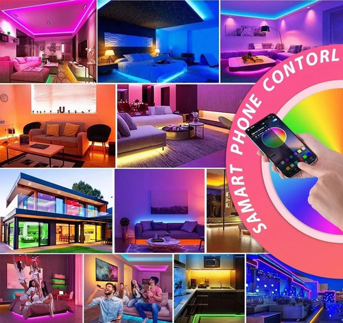 30m Tira De Luces Led App Bluetooth Rgb 5050 Para Cuarto