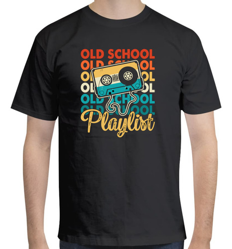 Playera Diseño Old School Playlist - Casete Vintage - Música